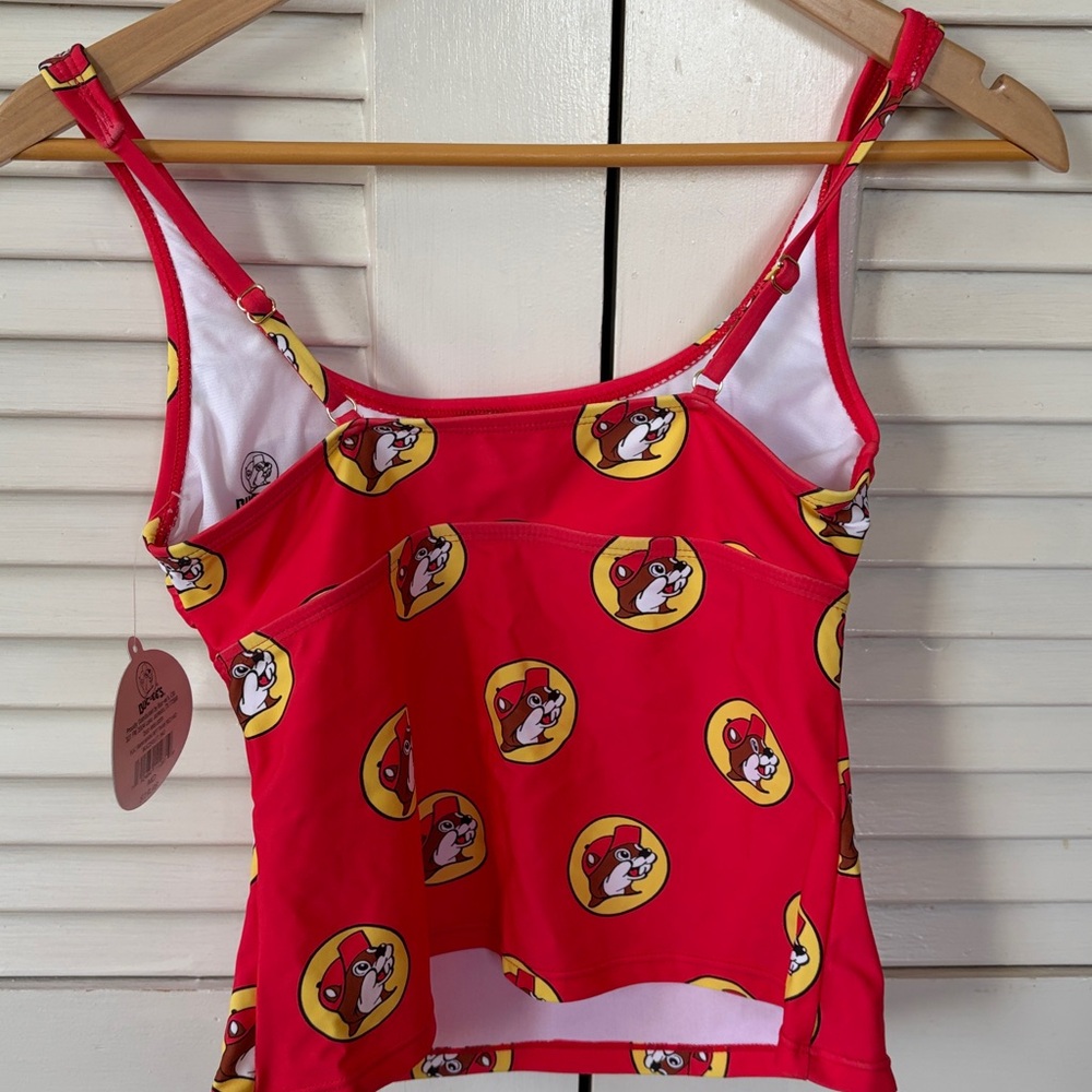 Buc-ee’s Red Tankini swimsuit with Cartoon Print never worn size medium - Picture 3 of 6